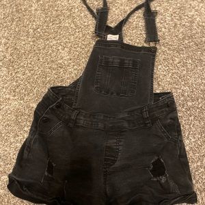 Black jean overalls